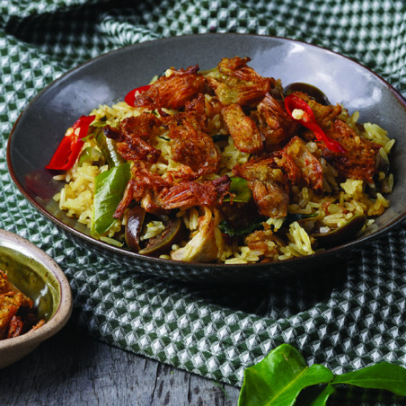 Green Curry Fried Rice with Crispy Jackfruit