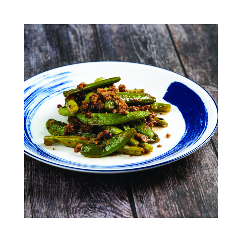 Stir-Fried Szechuan Green Beans with plant-based mince